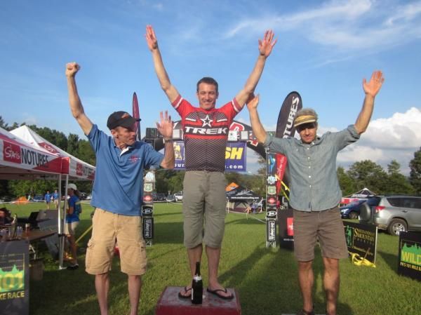 Masters Men 2012 Shenandoah Mountain 100 Podium: Jim Frith 3rd, Roger Masse 1st, and Bob Koerber 3rd. Not Pictured - Mike Boyes 4th and Scotty Davis 5th