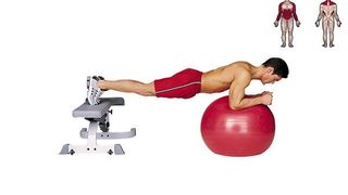 Gym ball plank