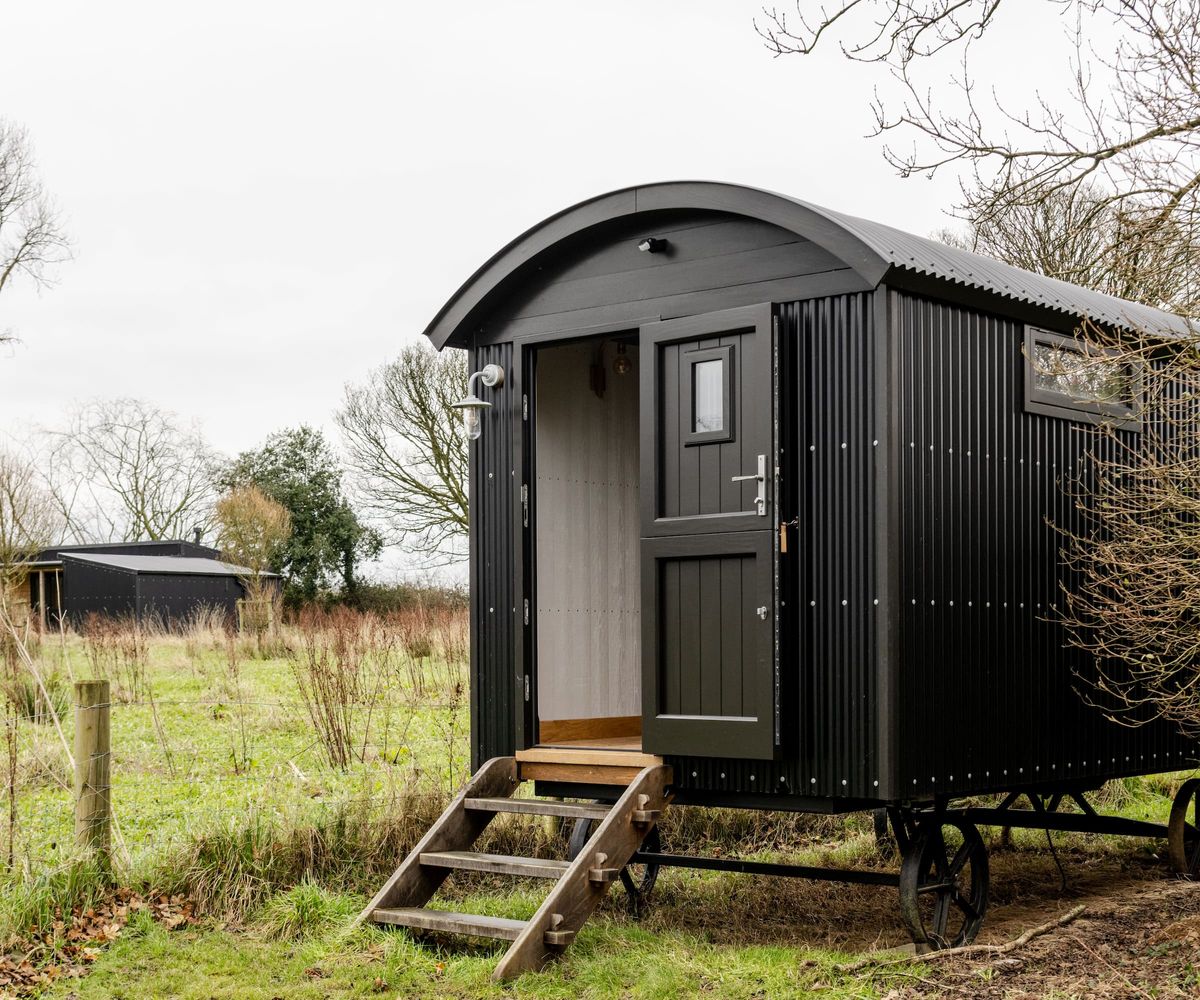 A converted horse trailer