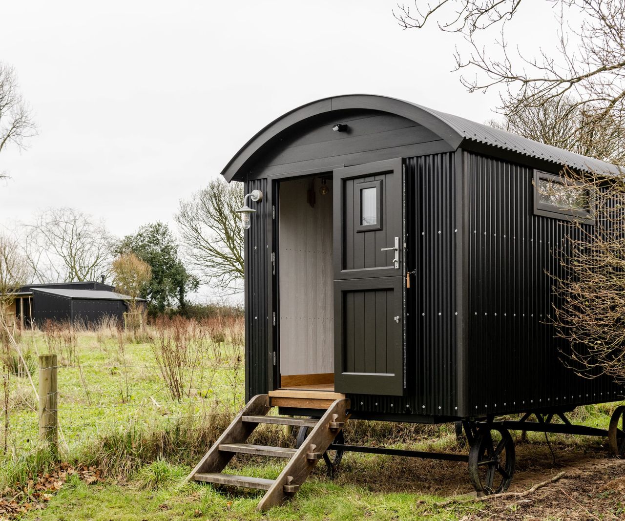 A converted horse trailer