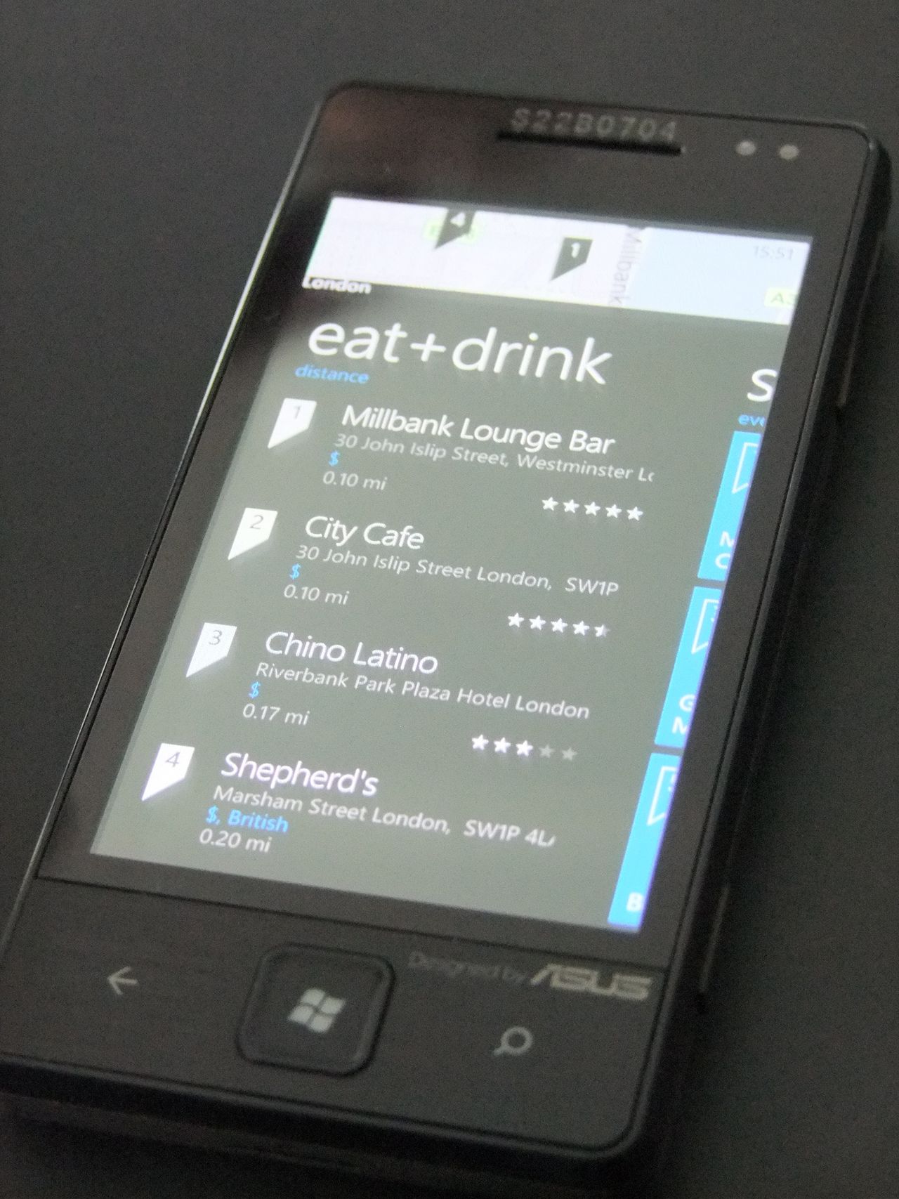 The Bing Local Scout feature in Windows Phone Mango