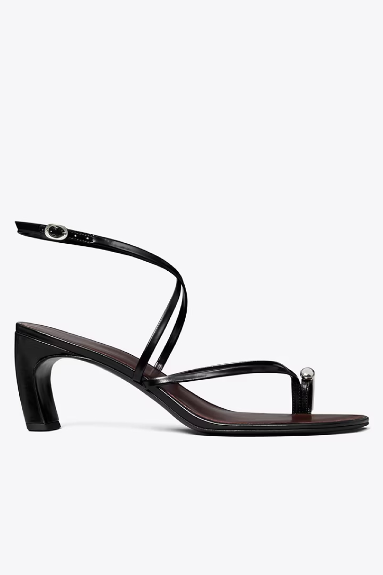 Tory Burch, Pierced Multi-Strap Heeled Sandal in Black
