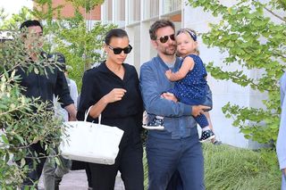 Bradley Cooper, Irina Shayk and their daughter Lea are seen arriving at the 75th Venice Film Festival