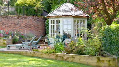 summer house ideas: malvern garden buildings summer house on decking