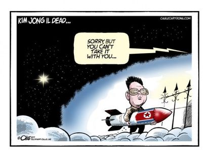 Kim Jong Il at the pearly gates