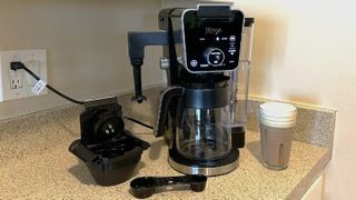 Ninja DualBrew Pro drip coffee maker on kitchen counter