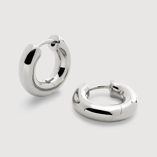 Sterling Silver Click Huggie Earrings
