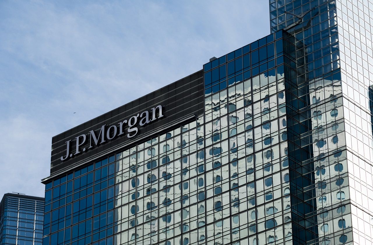 JP Morgan building is seen in Central banking district, Hong Kong.