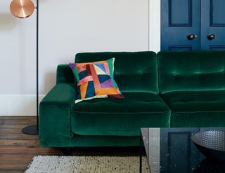 velvet green sofa from habitat