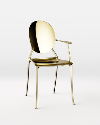 ‘Miss Dior’ chair in gold, with one armrest