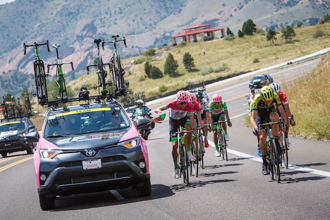 Joe Dombrowski (EF Education First-Drapac) takes another feed on stage 3 of the 2018 Colorado Classic