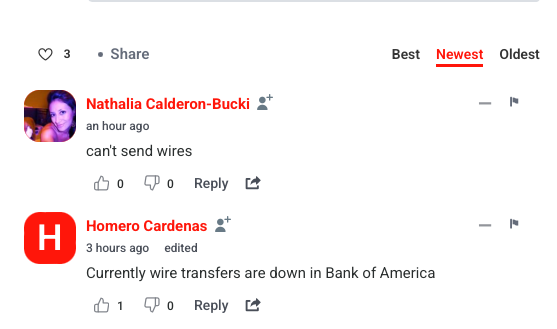 Down Detector outage comments