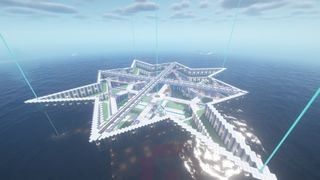 Minecraft ocean base - a starry walled base built into the sea