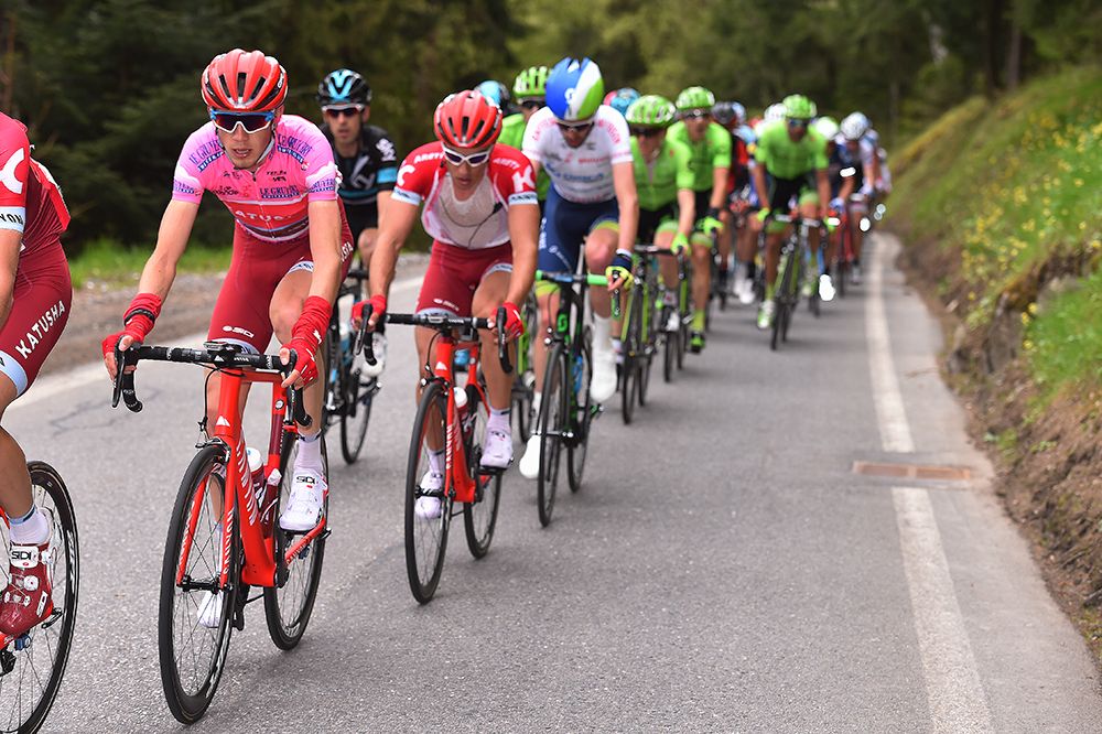 Ilnur Zakarin (Katusha) at the front on stage 4 of the Tour de Romandie.