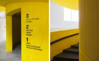 round yellow staircase