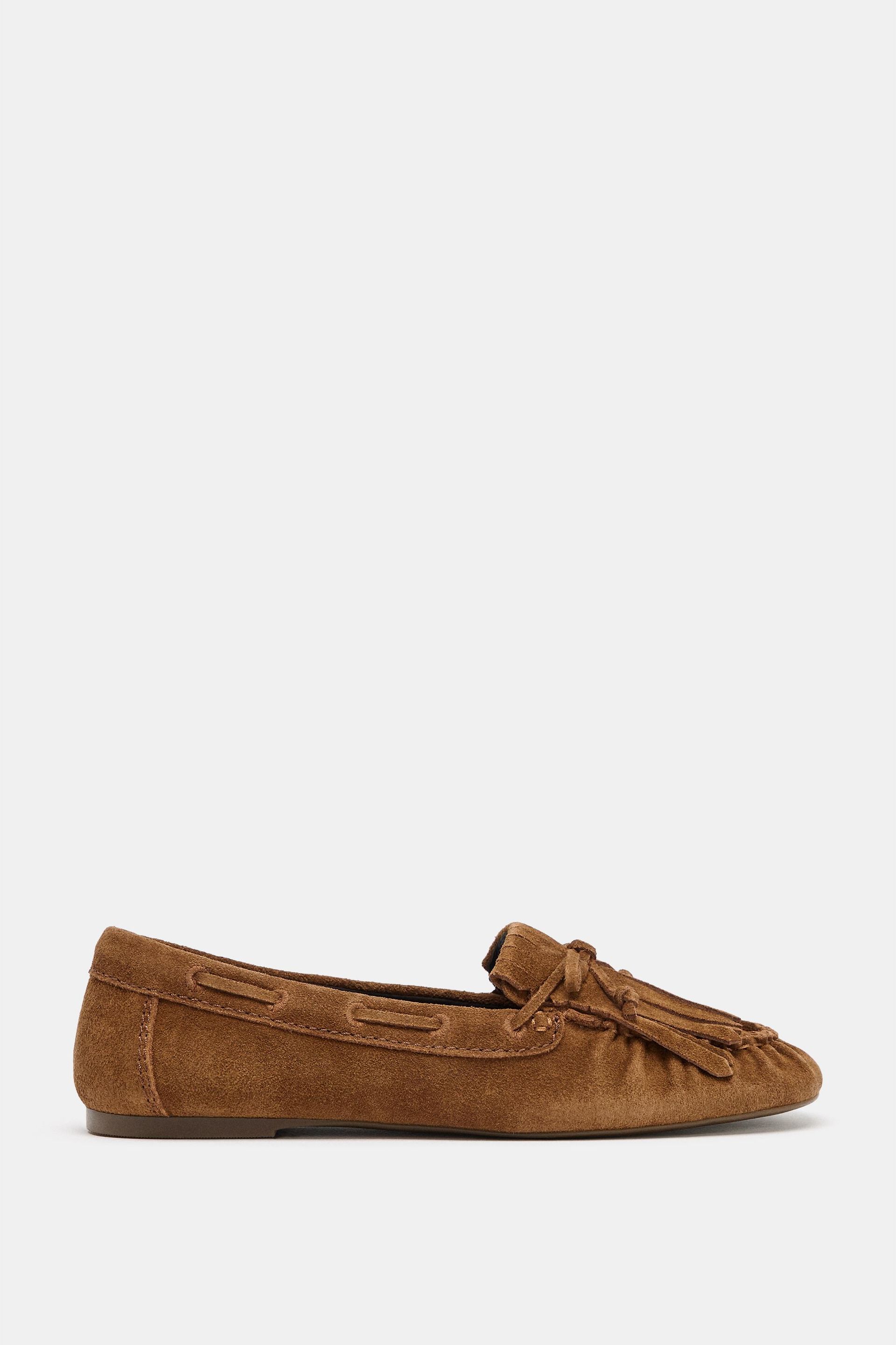 Suede Loafers With Fringe