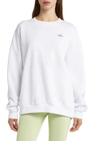 Alo Accolade Crewneck Cotton Blend Sweatshirt