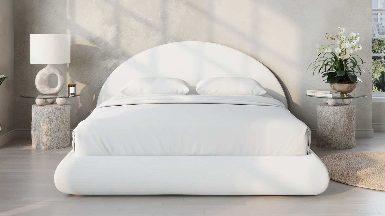 a &#039;cloud&#039; bed with a foam slipcover