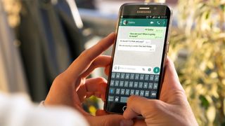 WhatsApp being used on an Android Samsung smartphone