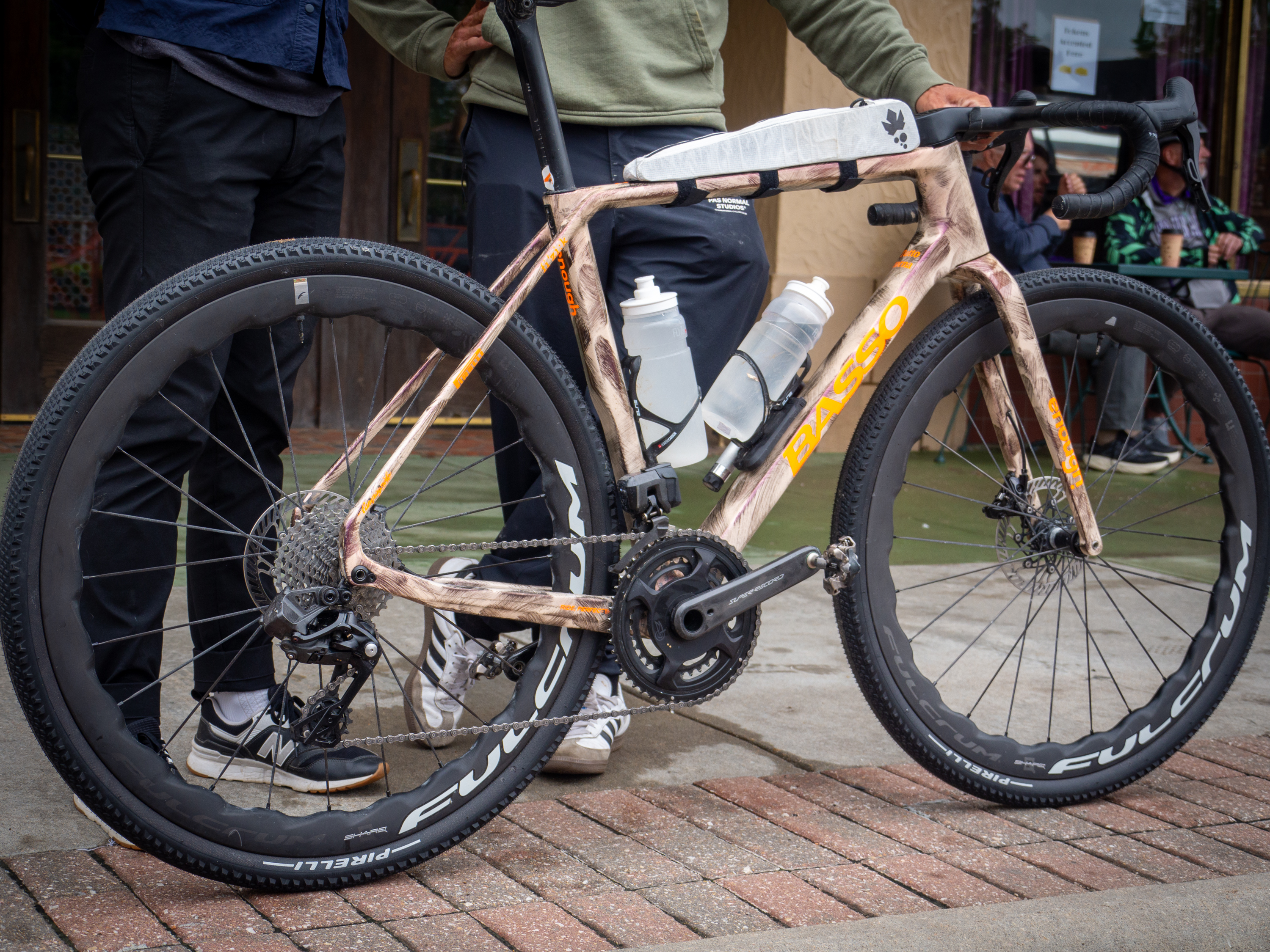 Close up images of a new Campagnolo gravel groupset at Unbound