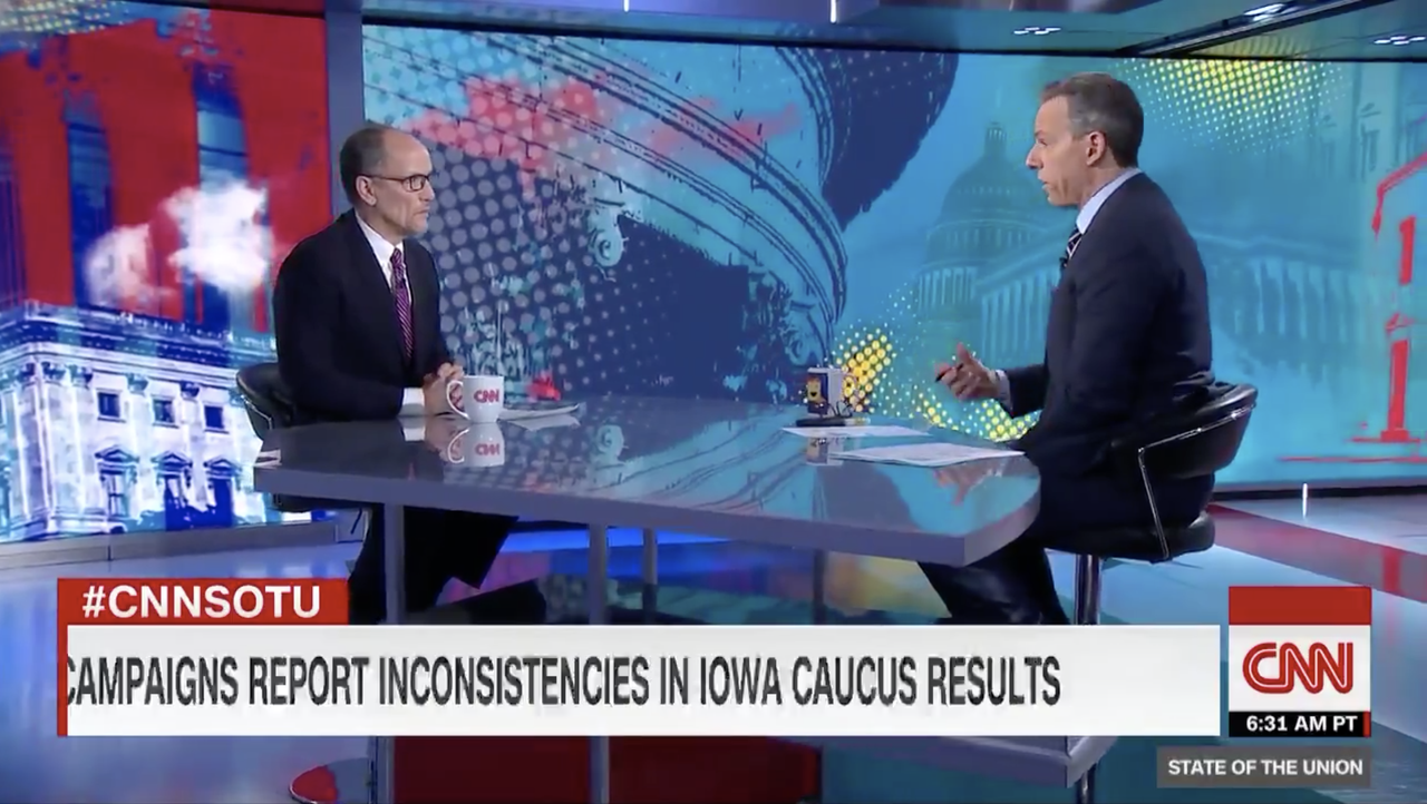 Tom Perez and Jake Tapper.