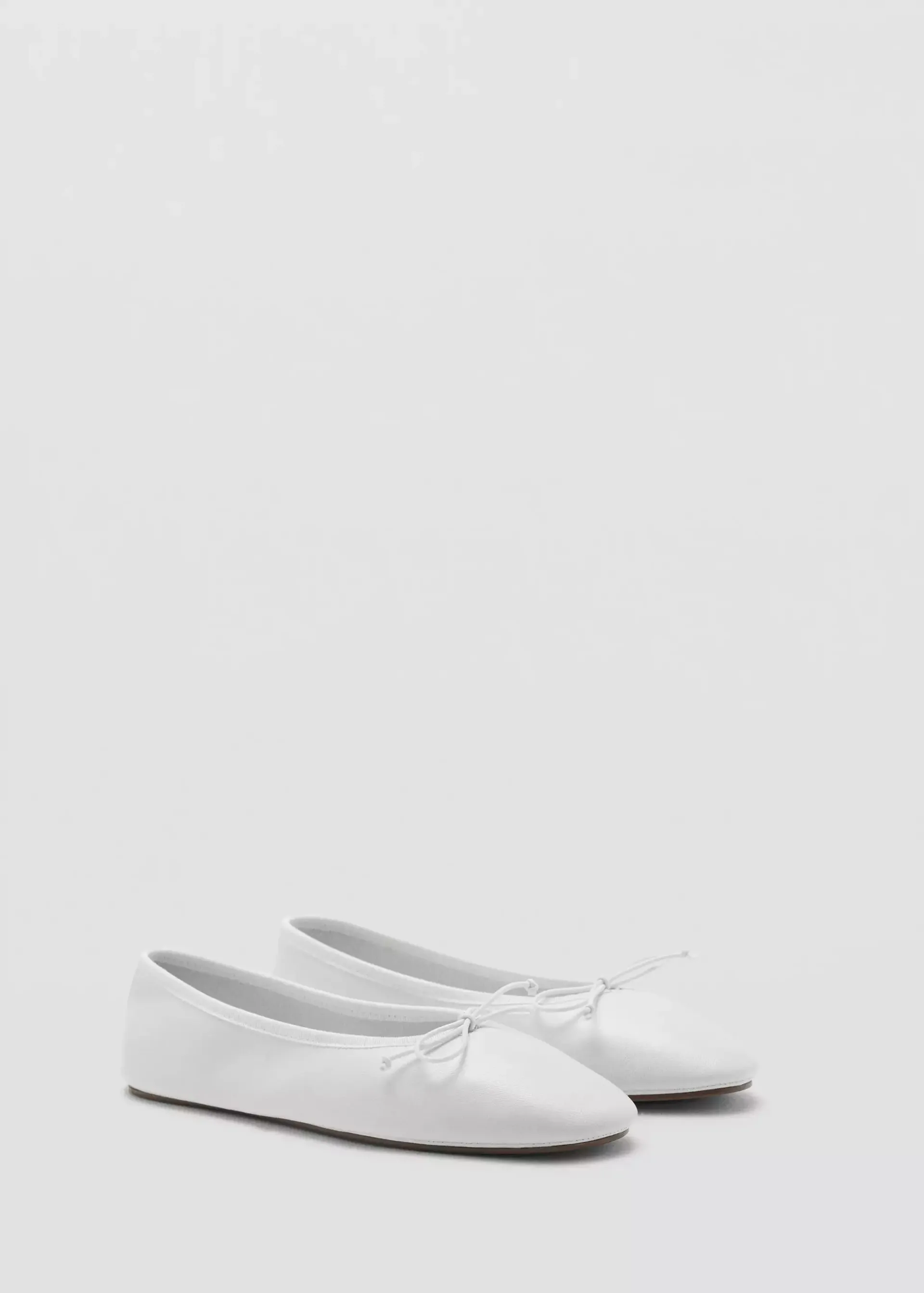 Leather Ballet Flats With Bow - Women | Mango Usa