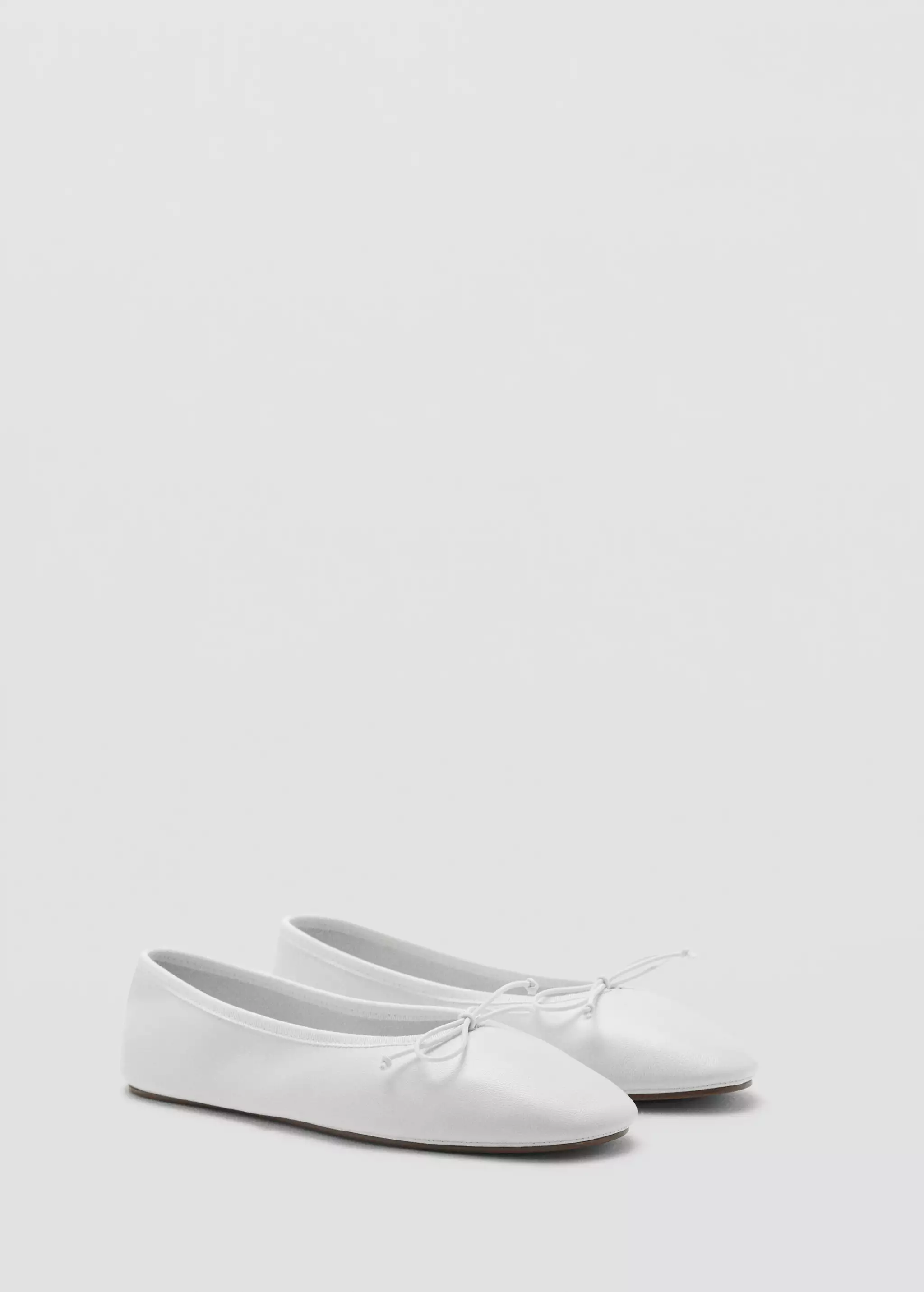 Leather Ballet Flats With Bow - Women | Mango Usa