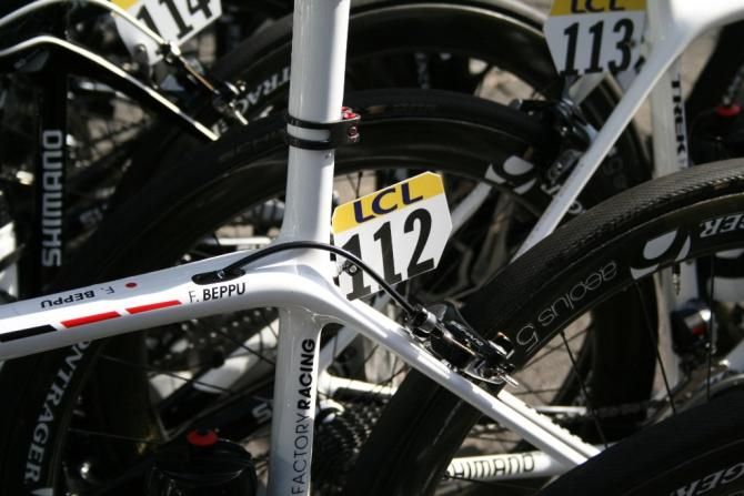 Trek Factory racings bikes  even on this still-to-be-named bike  have a dossard holder thats braised on before it is shipped to the team