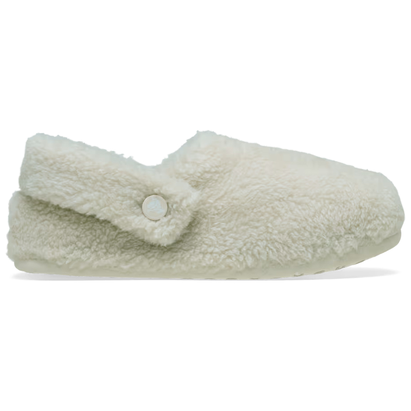 Cream borg clog slippers, Crocs