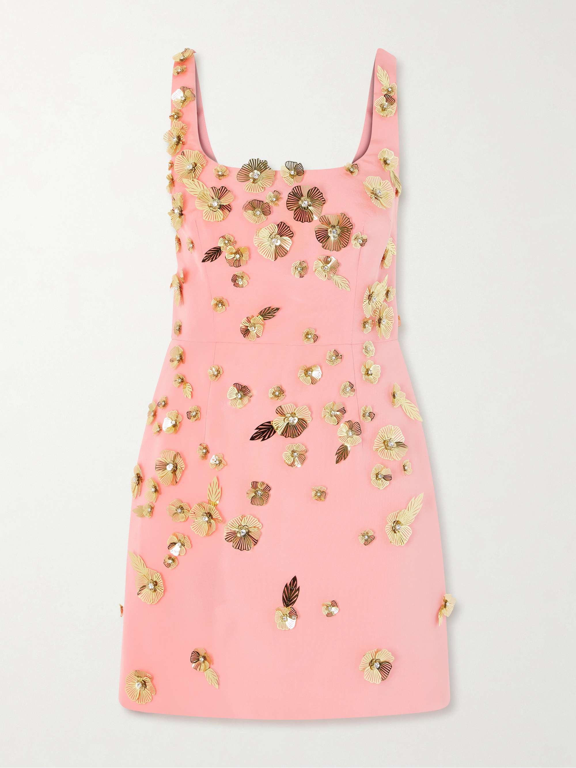 Embellished Silk-Faille Mini Dress