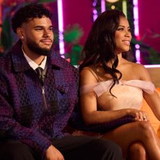 Bryan Arenales and Amaya Espinal at the 'Love Island USA' season 7 reunion.