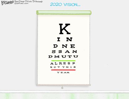 Editorial Cartoon World 2020 Vision Eye Exam