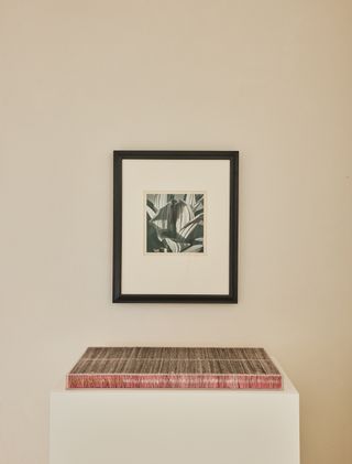 Black and white frame photograph on wall
