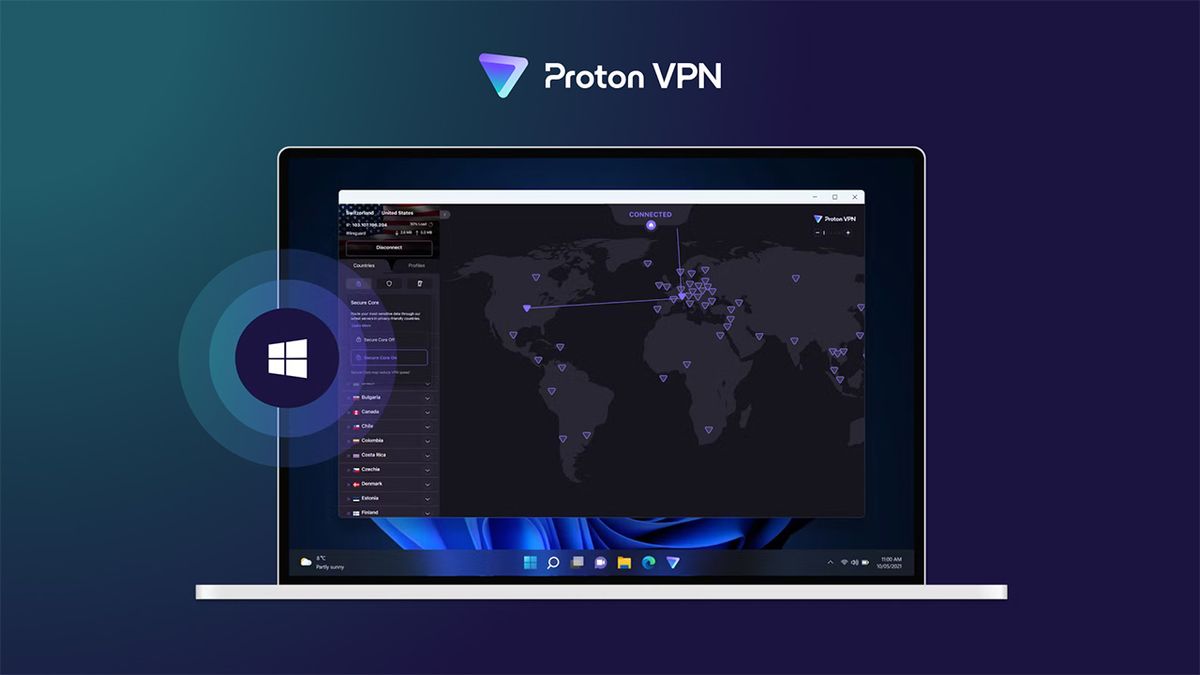 Laptop running Proton VPN&#039;s new Arm app