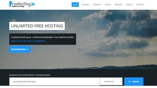 FreeHosting.io's homepage