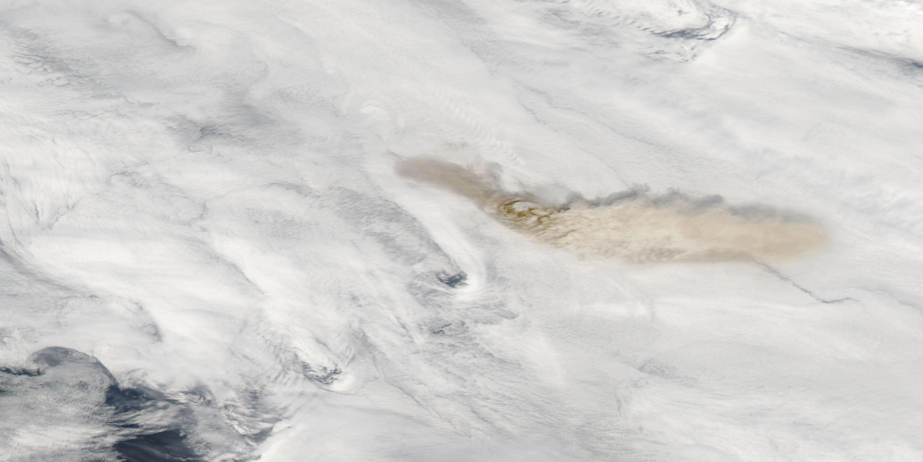 satellite image of Sarychev volcano in June 2009.