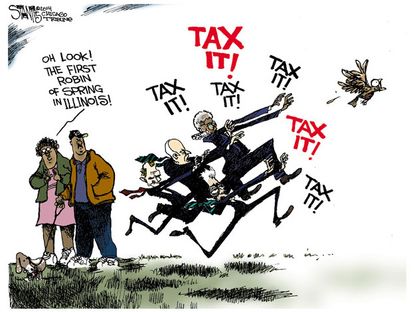 Editorial cartoon tax day