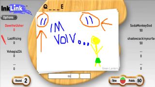 a game of Inklink where players draw a picture for the audience to guess