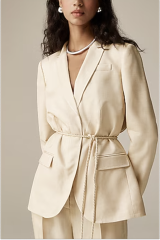 Rope-Tie Blazer in Glossy Twill