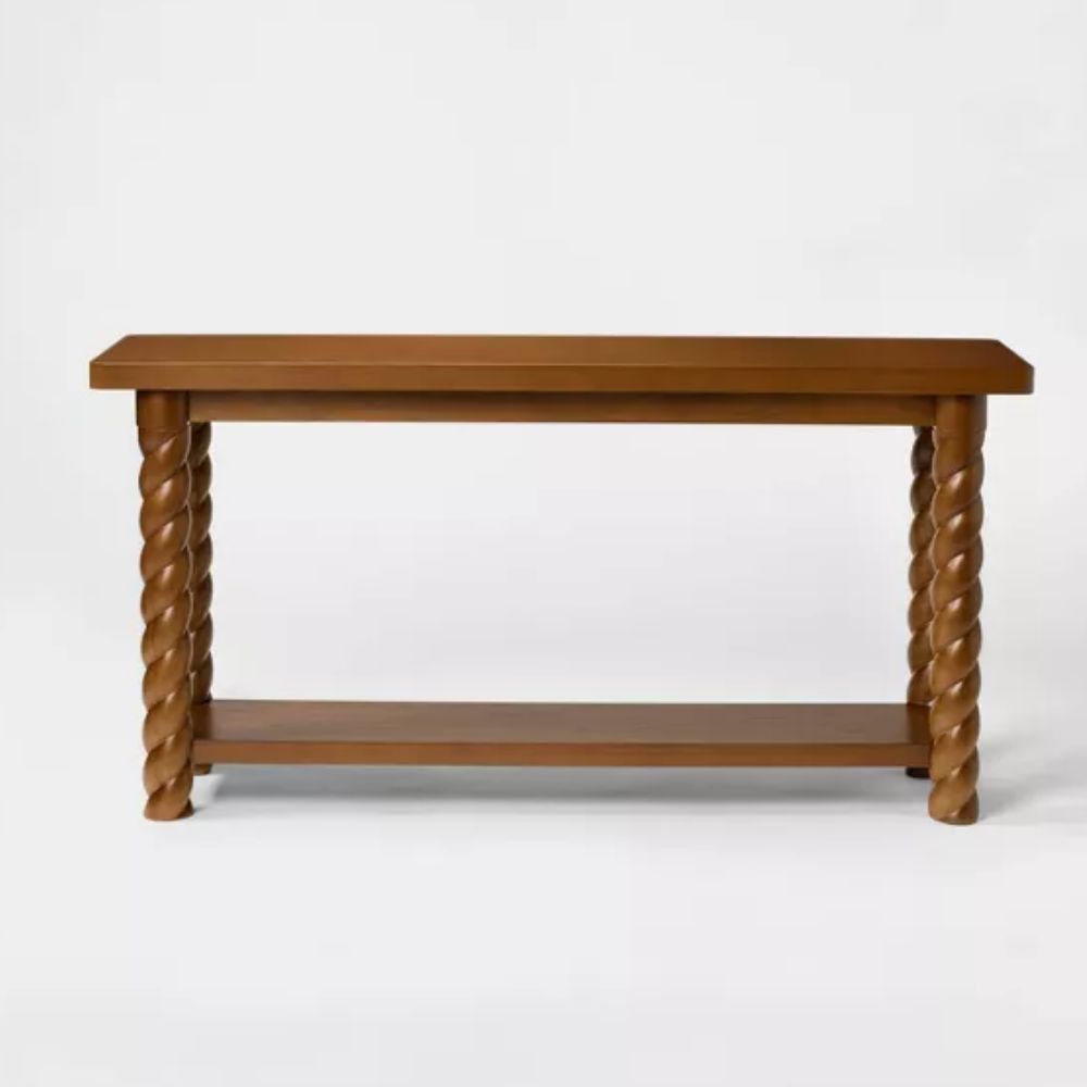 Braided Console Table Walnut