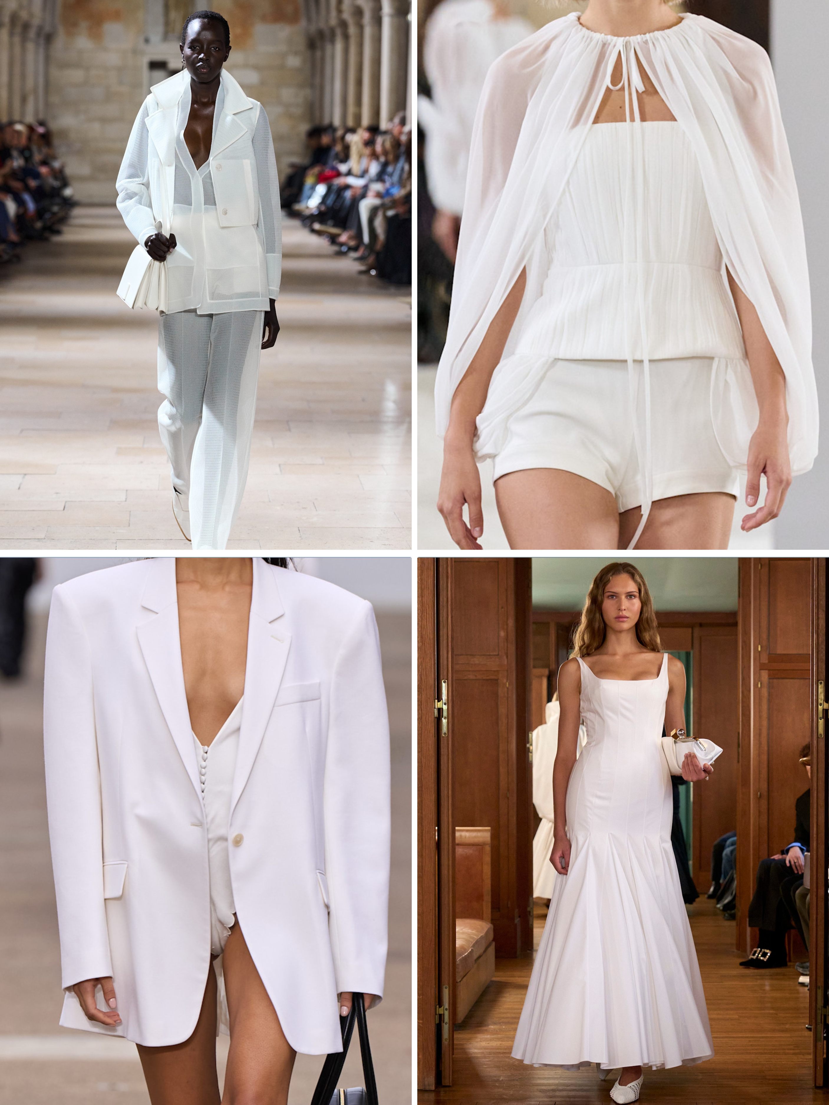 Summer 2025 Fashion Colour Trends: A selection of models wear fresh white on the spring/summer 2025 runway