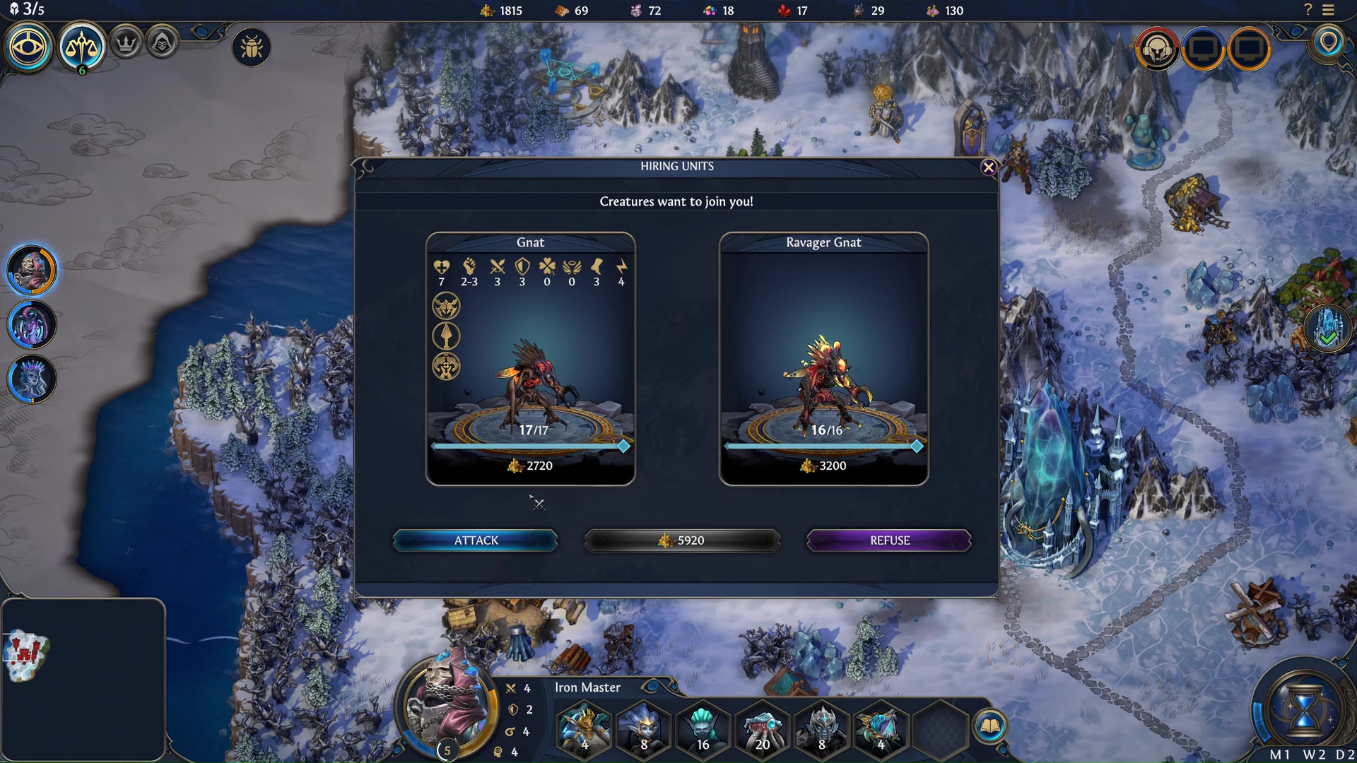 The option to recruit the Hive&#039;s Gnats in Heroes of Might and Magic: Olden Era