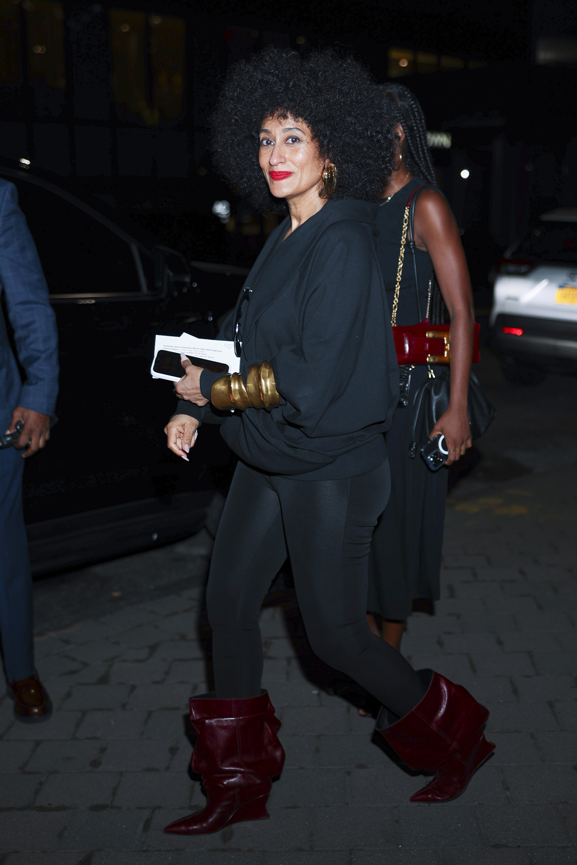 celebrities wearing leather leggings