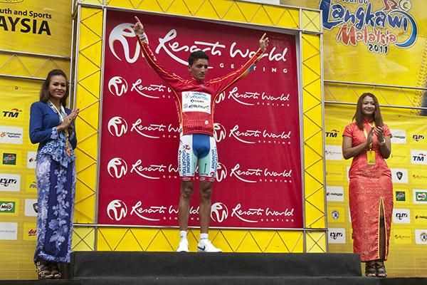 Jonathan Monsalve (Androni Giocattoli) from Venezeula holds a ten point lead in the King of the Mountains competition.