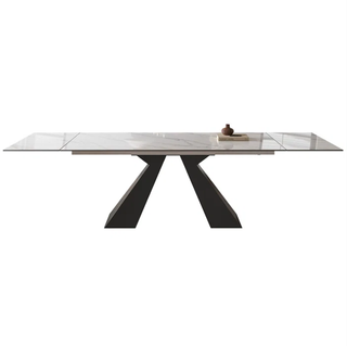 Joceline 78.74'' to 110.23” Extendable Rectangular Sintered Stone Dining Table Seat 8-10