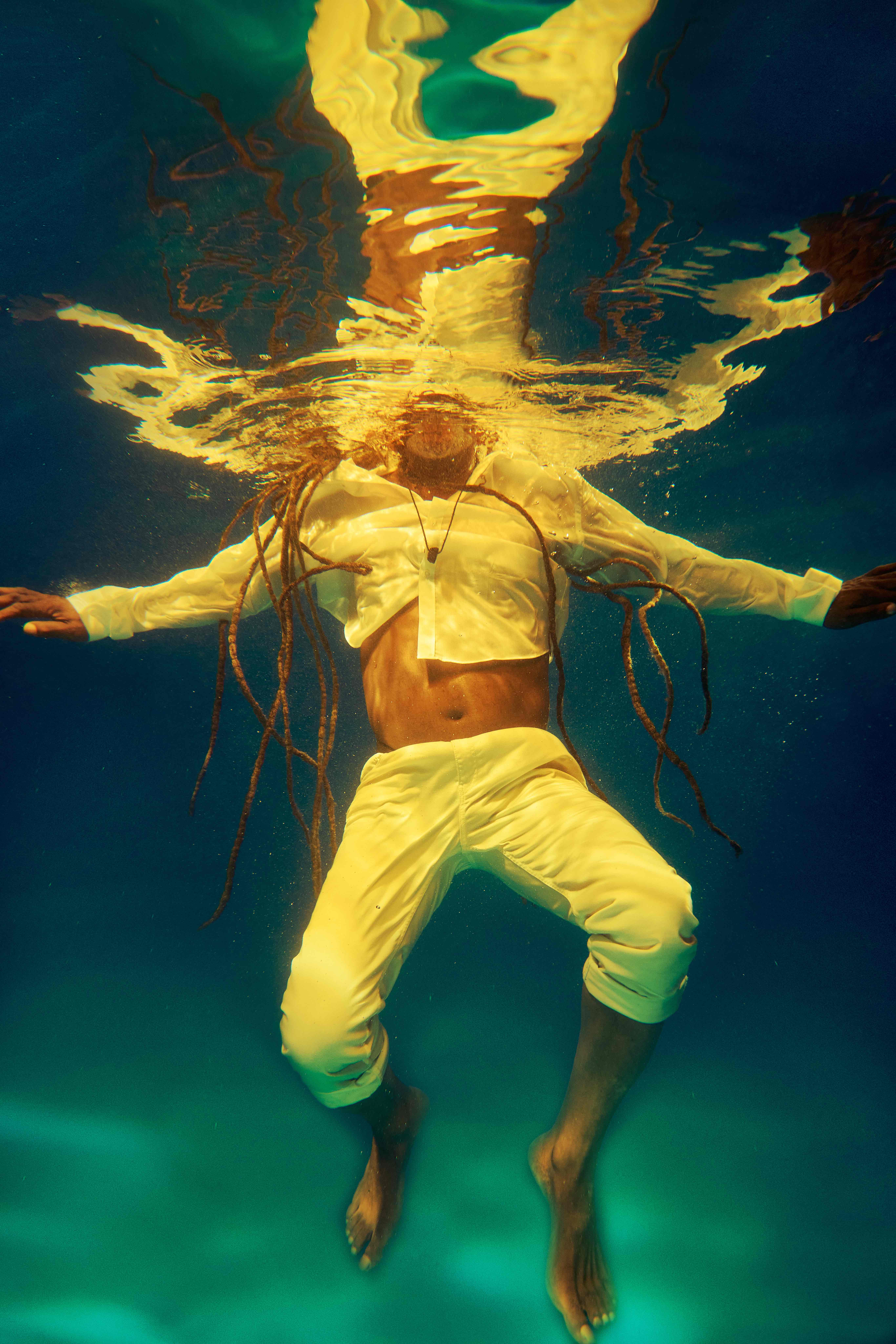 person underwater