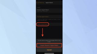 Unpair apple watch