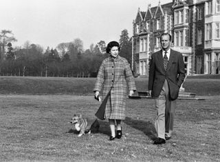 Queen Elizabeth II on the 30th anniversary of her reign, with the Duke of Edinburgh on their estate at Sandringham, Norfolk