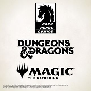 The logos for the new Dark Horse Comics and Hasbro Wizards of the Coast collaboration