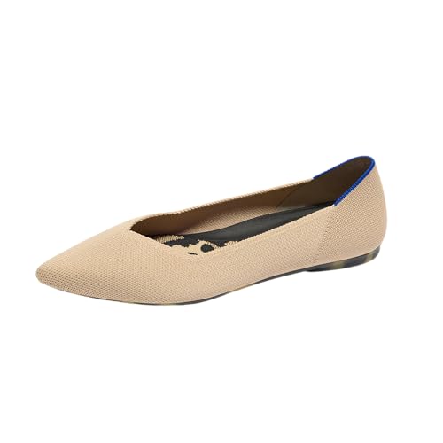 Rothy&#039;s the Point Ii Women&#039;s Slip-On Shoes, Pointed-Toe Flats, Ecru Beige, Made From Recycled Plastic Bottles &amp;amp; Machine Washable, Size 7